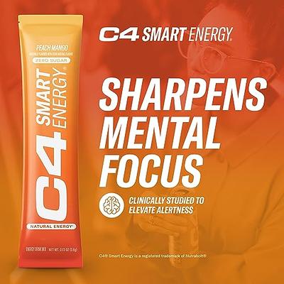 C4 Smart Energy Powder Stick Packs - Sugar Free Performance Fuel & Nootropic  Brain Booster, Coffee Substitute or Alternative