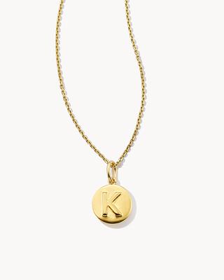 Letter J Inline Initial Necklace in 18k Gold Vermeil