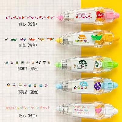 KRIZJUES Cute Highlighter Kawaii Double Head Pen, Assorted Pastel