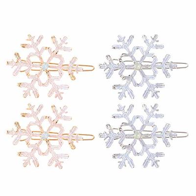  FRCOLOR 4pcs snowflake hairpin hair clips for women