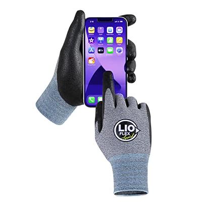 Kebada W1 Work Gloves for Men and Women,Touchscreen Working Gloves with  Grip,12 Pairs Thin Mechanic Gloves,PU Coating on Palm & Fingers,Breathable