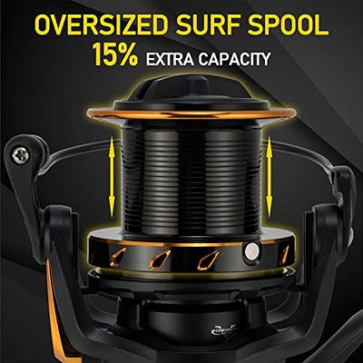 Dr.Fish Saltwater Spinning Reels, Full Metal Surf Fishing Reel, 13 +1 BB,  52LB Max Drag Ocean Sea Fishing Reel, Heavy Duty Long Cast Offshore  Trolling