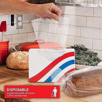 100 Pack Clear Plastic Bread Bags for Homemade Bread Adjustable