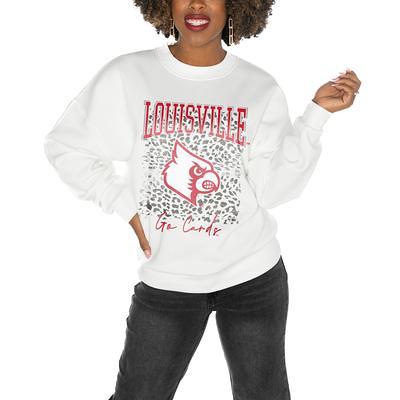 Women's Gameday Couture Black Louisville Cardinals Fierce Force Leopard Print Pullover Hoodie Size: Medium