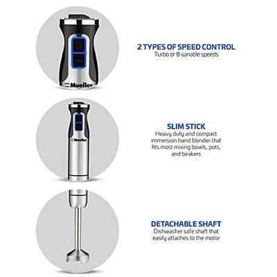 MuellerLiving Hand Blender, Immersion Blender, Hand Mixer with Attachments:  Stainless Steel Blade, Whisk, Milk Frother - Yahoo Shopping