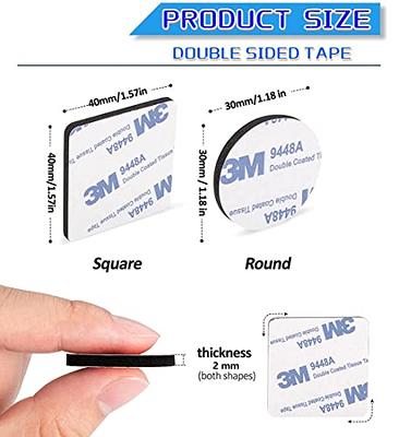 Double Sided Sticky Pads 100 Pcs Heavy Duty Strong Mounting Adhesive Foam  Pads Square (30mm X 30 Mm) & Round (30mm)