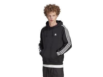 adidas Originals 3-Stripes Shopping Hoodie Adicolor - Yahoo Classics (Black) Clothing Men\'s