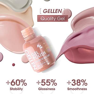 Gellen Top Coat and Base Coat for Gel Nail Polish - Long Lasting Shine Finish Nail Gel