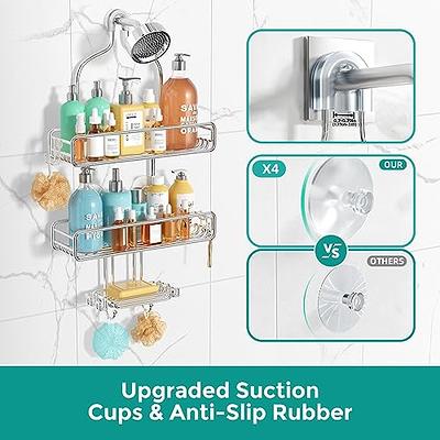  Hanging Shower Caddy Over Shower Head: Adjustable Large Shower  Organizer with Soap Holder - Rust Proof Bathroom Shelf Shampoo Storage Rack  with 3-Tier Baskets - 4 Movable Hooks for Razor Loofah