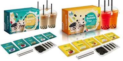 Bubble Tea Kit Gift Set Popping Boba, Bubble Tea Powder, Cups and