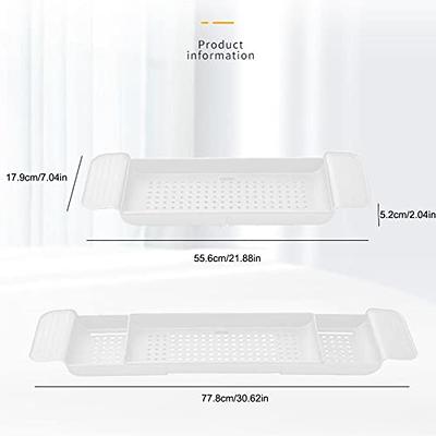 VIVOHOME Expandable 43 inch Bamboo Bathtub Caddy Tray in Natural with Holders, Soap Tray, Wine Glass Slot