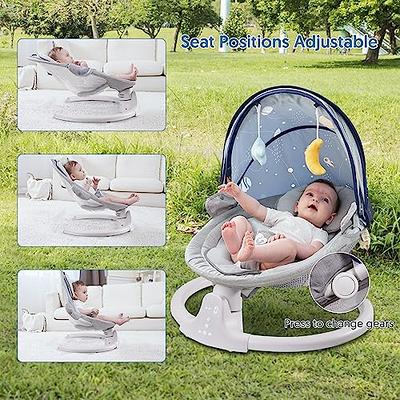 Jaoul Electric Portable Baby Swing for Infants, Newborn, Bluetooth Touch  Screen/Remote Control Timing Function 5 Swing Speeds Aluminum Baby Rocker