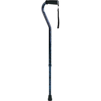 Carex Aluminum Offset Cane with Soft Cushioned Handle - Adjustable Walking  Cane for Men and Women - Silver Color