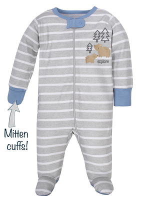 Wonder Nation Baby Boy Pajamas Zip Up Sleep N Play 2 Pack