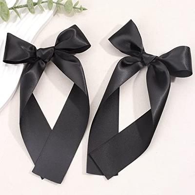 1PC Satin Hair Bows for Women Large Hair Barrettes Ribbon for Girls Giant  Long Bow Hair Clips Ponytail Holder Silk Big Hair Clips Accessories for  Women(White) 1pc-White