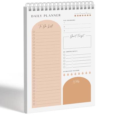 Daily Planner To Do List Notepad 60 Undated Pages - Almond