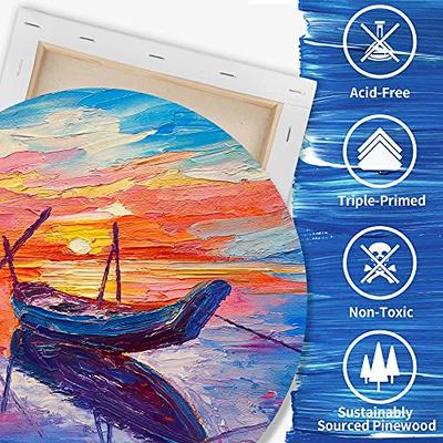 FIXSMITH 21 Pack Stretched Canvases, Multi Pack - 4x4, 5x7, 8x10, 9x12,  11x14, Round Canvas 12x12, 8x8 (3 of Each), 100% Cotton, Primed Canvases  for Acrylic, Oil, Wet or Dry Art Media - Yahoo Shopping