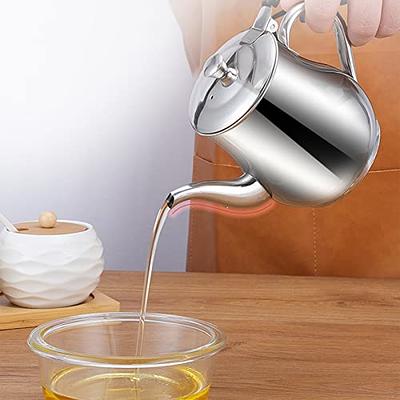 Egg Shape Large Capacity Stainless Steel Long Spout Olive Oil Dispenser  Bottle, Drip-Free Pouring Oil Pot, Large Oil Storage Container for Salad  and Kitchen Cooking 