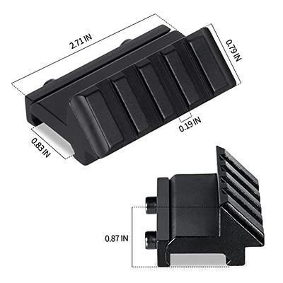 LONSEL Dovetail to Picatinny Rail Adapter 11mm Dovetail to 21mm Picatinny/Weaver  Rail Convert Mount - Low Profile Scope Riser Rail Adaptor - Base Mount 3/8  to 7/8 Converter 2 PACK