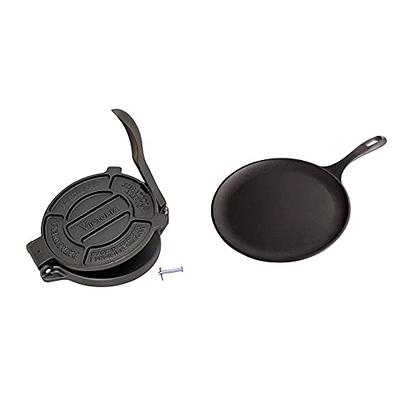 Victoria 8 Inch Cast Iron Tortilla Press. Tortilla Maker, Flour Tortilla  press, Black - & Cast Iron Round Pan Comal Griddle Seasoned with 100%  Kosher Certified Non-GMO Flaxseed Oil, 10.5, Black - Yahoo Shopping