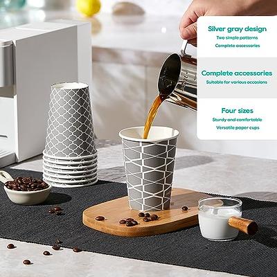 100 Sets] 12 oz Paper Coffee Cups, Disposable Coffee Cups with Lids,  Sleeves and Straws, Hot