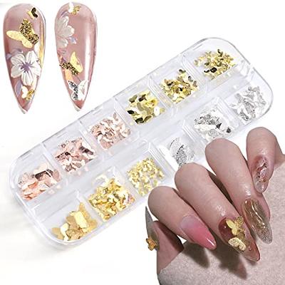 SILPECWEE 32pcs Zodiac Nail Charms 3D Gold Constellation Heart Butterfly  Nail Jewels Dangle Alloy Nail Art Charms Nail Rhinestones Charms for Nails