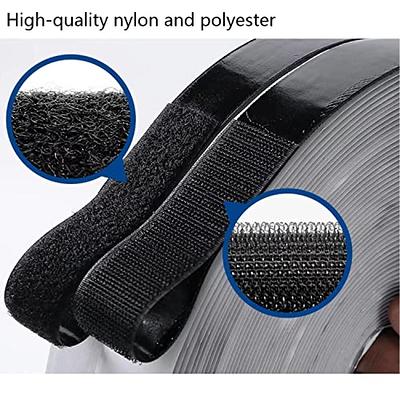 Self Adhesive Hook and Loop Tape Sticky Back Fastening Tape (Black