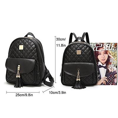 I IHAYNER Women's Simple Design Quilted Backpack Mini Backpack for Women  3Pcs Leather Backpack Purse for Women Small Backpack