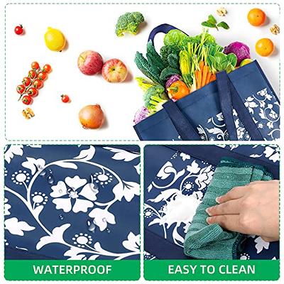 3 Packs Reusable Grocery Shopping Bag, Heavy Duty Tote with Reinforced