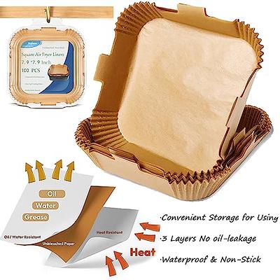 Air Fryer Liners Disposable Parchment Sheet 100pcs-6.3 Inches, Unbleached  Non-stick Tiktok Must Have For Kitchen Baking Paper