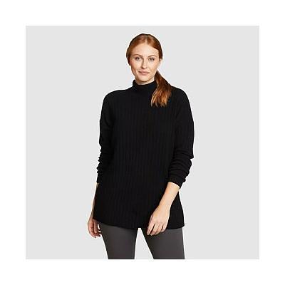 Eddie Bauer Women's Alpine Route Essentials Ribbed Mock Neck Sweater -  Black - Size M - Yahoo Shopping