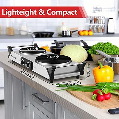 Portable Electric Dual 2 Burner Hot Plate Cooker Kitchen RV