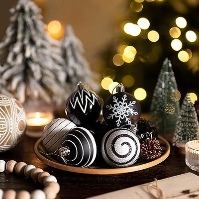 Christmas Ornaments for Xmas Trees,Black Shatterproof Christmas Ball  Ornaments