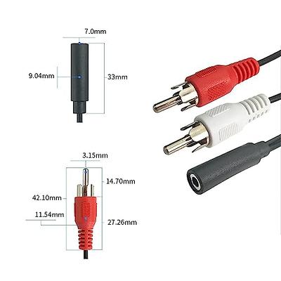 6in Stereo Audio Cable - 3.5mm Female to 2x RCA Male