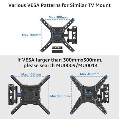  Perlegear Full Motion TV Wall Mount for Most 26–50 Inch TVs,  Max VESA 300 x 300mm, TV Monitor Wall Mount Bracket with Rotation, Swivel,  Tilt, Extension and Leveling Adjustment, Holds up