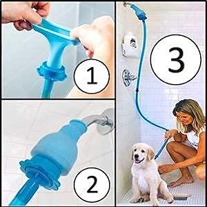 Pet Faucet Sprayer, Dog Shower Head Spray Drains Strainer Pet Bath