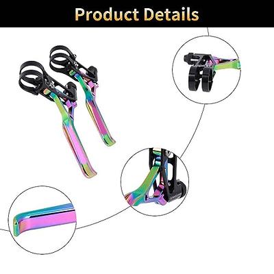 Bicycle Brake Levers 2pcs Mountain Bike Brake Handles 4 Finger 2.2cm Diameter for Most Bicycle, Road Bike, MTB, BMX, Cycling (Aluminum Alloy, Black)