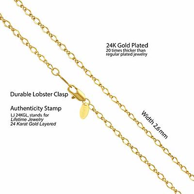  LIFETIME JEWELRY 2.5mm Italian Figaro Chain Necklace