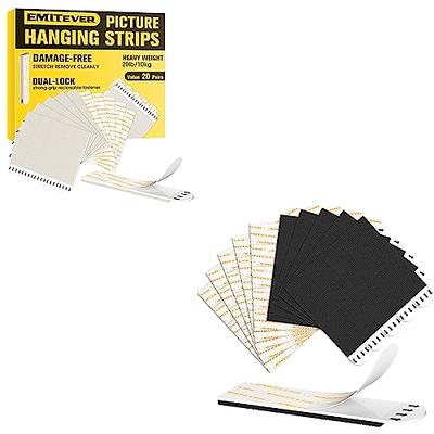 EMITEVER Picture Hanging Strips Heavy Duty, Large 20 Pairs, No