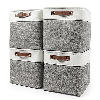 Bagnizer Large 22 Quart Linen Fabric Foldable Storage Bin Cube Organizer  Basket with Flip-Top Lid & Handles, Clothes Blanket Box for Home, Office,  Closet, Gray, 4 Pack 14.6 x 9.5 x 9.5” - Yahoo Shopping