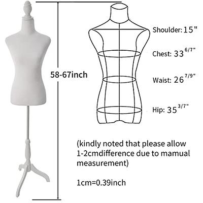 Female Dress Form Mannequin Torso Adjustable Height Mannequin Body with  Tripod Stand for Clothing Dress Jewelry Display, Black