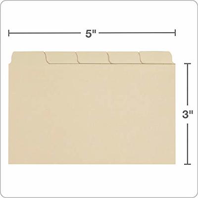 6-4x6 1/3 Cut Index Card Divider tabs File Guides Set of 6 Manilla Card  Stock dividers with tabs