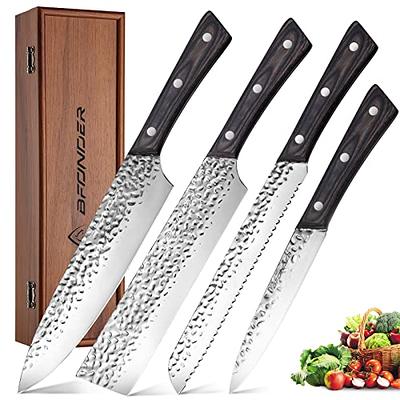 KITWARE Rainbow Steak Knife Set with Gift Box, 6-Piece Sharp Steak