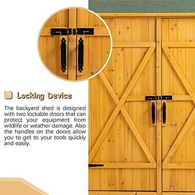 Outdoor Wooden Garden Storage Shed: Garden Tool Storage Cabinet