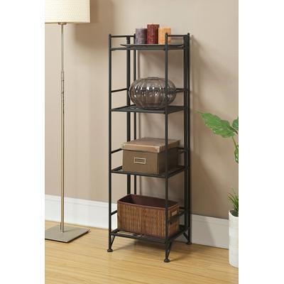 32.5 3 Tier Folding Metal Shelf Black - Breighton Home