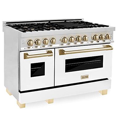 ZLINE Autograph Edition 60 7.4 Cu. ft. Dual Fuel Range with GAS Stove and Electric Oven in Stainless Steel with Accents (RAZ-60) Black Matte