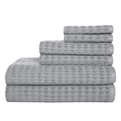 MADISON PARK SIGNATURE Luxor 100% Egyptian Cotton Luxurious Bath Towel Set  - Grey 