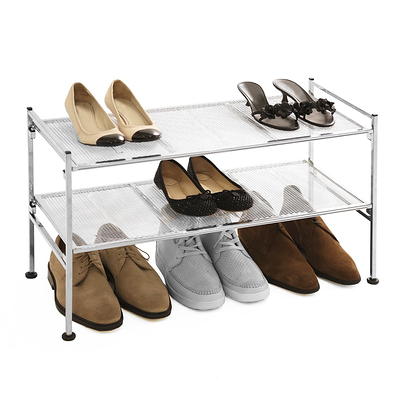 Seville Classics 2-Pk. 3-Tier Stackable 9-Pair Resin Slat Shoe Rack - Espresso