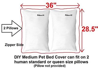 Medium Dog Bed Replacement Cover Pet Duvet with Sherpa Top, Non