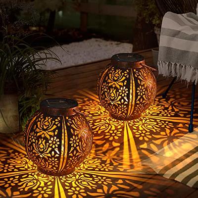 Solar Lanterns Outdoor Led Hurricane Lantern Lantern With Flame Effect  Decorative Led Hurricane Lantern Retro Design Waterproof